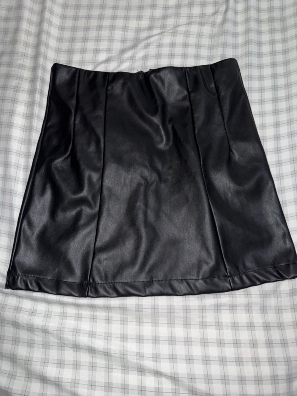Black Faux Leather Mini Skirt